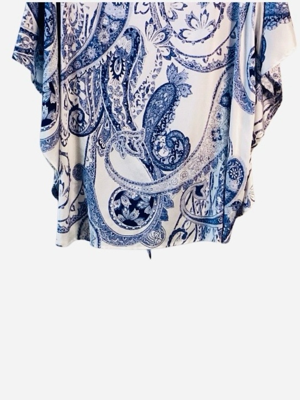 Chico’s Paisley Silky Lightweight Front Tie Blouse Large - Picture 9 of 11